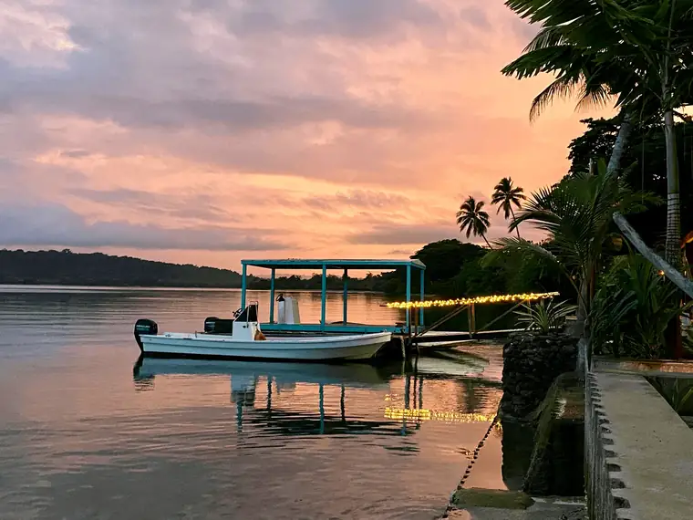 Boat at sunset