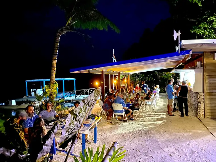 Evening dining by the water